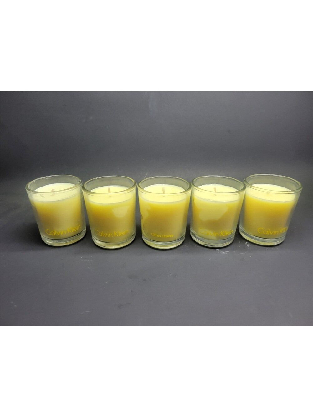 5 x Calvin Klein Jar Candle CITRUS LEAVES Scented Mini Travel Size 1.9oz each